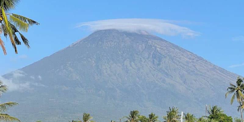 Mount Agung with halo cloud at the top