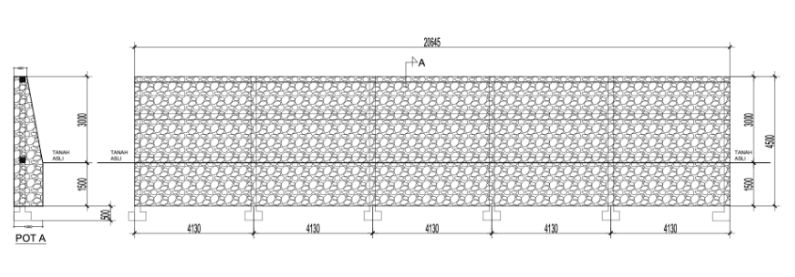 Building contractor drawings of river stone retaining walls