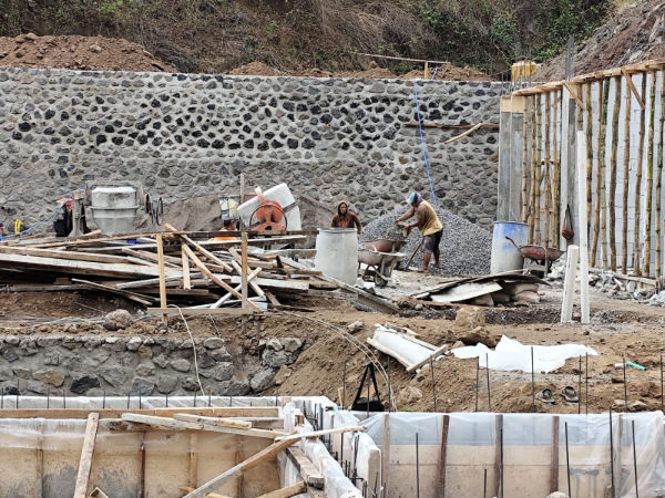 Retaining wall on Villa project in Amed, Bali