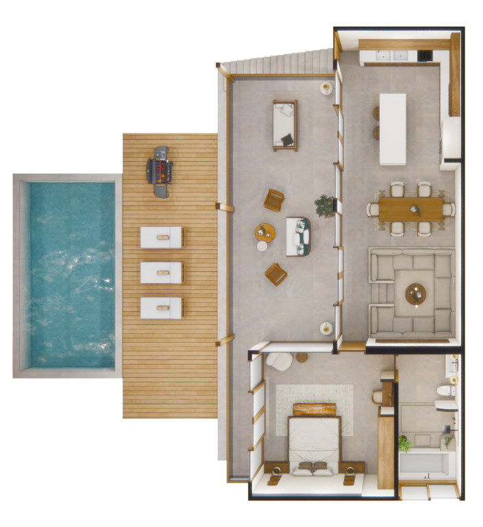 Upper Floor Plan of Vesica Villas in Amed