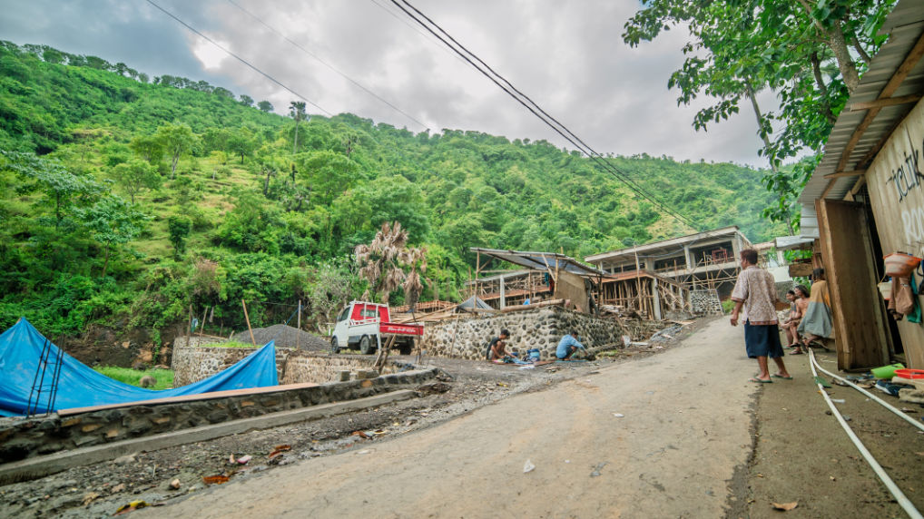 Looking up the valley towards Phase II and Phase I.