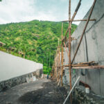 Looking down the road from Villa #9 to Villa #7